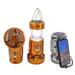 Solar Powered Lantern w/ Fan - Rechargeable Camping Flashlight Lamp w/ Battery Backup - Portable Adjustable Collapsible Solar Charging Station - Rechargeable Fan With Light- Copper Regular