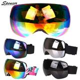 Spencer Frameless Ski Snowboard Goggles Dual Lens UV 400 Protection Anti-Fog Snow Goggles for Men Women Youth