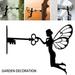 Hands DIY Garden Fairy with Key Shape Stakes Metal Fairy Elf Silhouette Insert Ornament Weatherproof Fairy Stake Art Decoration Artistic Animal Sculpture for Outdoor Garden Tree