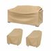 Modern LeisureÂ® Basics Conversation Set 2 Patio Chairs & 1 Loveseat Cover Khaki