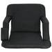 ZenSports Black Stadium Chair Padded Seat for Bleachers W/Back Rest 6 Reclining Positions