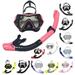 Yirtree Dry Snorkel Set for Women and Men Anti-Fog Tempered Glass Scuba Diving Mask Panoramic Wide View Swimming Goggle Easy Breathing