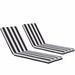 Fithood 2PCS Set Outdoor Lounge Chair Cushion Replacement Patio Funiture Seat Cushion Chaise Lounge Cushion (Black/White Color)