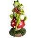 2 Green Frog Sitting on Mushroom Statue Creative Garden Resin Sculpture Frog Yard Lawn Outdoor Decor Creative Garden Resin Sculpture Frog Figurine 2 Green Frog Sitting on Mushroom Statue