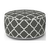 FBTS Prime Inflatable Footstool Ottoman Grey Geometry Round 21x9 Inch Patio Foot Stools and Ottomans Portable Footrest