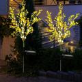 Rirool Solar Garden Lights Outdoor Solar Powered Rape Flower Lights Waterproof Solar Canola Flowers Lights Dusk to Dawn Light Garden Decor for Pathway Yard Lawn 2 Pack