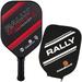 Rally Graphite Power 5.0 Pickleball Paddle | Honeycomb Core Graphite/Polymer Hybrid Composite Face | Paddle Cover Included | Red/Thin Grip