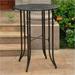 Bowery Hill Round Patio Pub Table in Antique Black