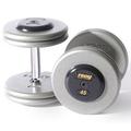5 - 75 lb. Pro Style Gray Cast Iron Round Dumbbell Set w/ Straight Handle & Rubber Caps (Commercial Gym Quality) by Troy Barbell