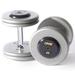 5 - 75 lb. Pro Style Gray Cast Iron Round Dumbbell Set w/ Straight Handle & Rubber Caps (Commercial Gym Quality) by Troy Barbell