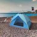 SamyoHome 80 x 80 2-3 Person Camping Tent Waterproof Automatic Tent Double-Deck Two-Door