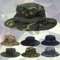 Grofry Unisex Woodland Fishing Hiking Travel Military Sun-proof Camo Boonie Hat Cap Black