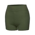 A2Y Women s Basic Solid Premium Cotton High Rise Bike Shorts Dark Olive 1XL