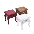 Buytra Dollhouse Miniature Furniture Wooden Bedside Drawer Table Nightstand Cabinet