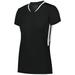 Augusta XL Ladies Full Force Short Sleeve Jersey Black/White 1682