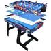 Blublu Park 4 in 1 Multi Combo Game Table Hockey Soccer Foosball Pool Table Tennis for Home Game Room Red 4 ft