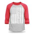 Shop4Ever Men s Best Husband Ever American Flag Patriotic Raglan Baseball Shirt XXX-Large Heather Grey/Red