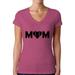 Awkward Styles Women s Baseball Mom Heart V-neck T-shirt Black Sport Mom s Heart