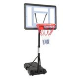 Portable Basketball Hoop & Goal Basketball System Stand Height Adjustable Adjustable Height 115-135cm for Youth Kids Outdoor Indoor Basketball Goal Game Play Black