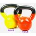 Rainforest Basics Vinyl Coated Cast Iron Kettlebell Weight -Set of 15 LB + 20 LB