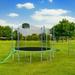 SYNGAR 14FT Trampoline with Swing Set and Slide Outdoor Jumping Trampoline for Kids/Teens/Adults with Enclosure Net and Basketball Hoop Recreational Fitness Trampoline Set for Yard School D7684