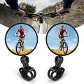 2PCS Bicycle Rear View Mirror TSV Bike Mirror Adjustable Rearview Mirror Rotatable Rear-View Mirrors Handlebar Mounted Glass Mirror Universal Rearview Mirror for Mountain Bike and Road Bike