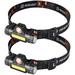 Headlamp Rechargeable 500 Lumen Super Bright Head Lamp flashlight 2-PACK Waterproof LED Headlight for Camping Cycling Running Fishing 2 Packs