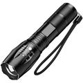 LED Tactical Flashlight Super Bright High Lumen LED Flashlights Portable Outdoor Water Resistant Torch Light Zoomable Flashlight with 5 Light Modes Black