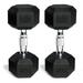 CAP 50 lb Rubber Hex Dumbbell Weight Set Includes 2 x 25lb Dumbbells