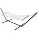 Northlight 31 x 78 Lattice Rope Hammock with Wooden Bars - White/Brown