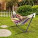 Winado Double Hammock with Space Saving Steel Stand 200*150cm Polyester Cotton Hammock Set