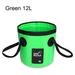 12L/20L Portable Bucket Water Storage Bag Waterproof Water Container Outdoor Camping Tool Fishing Folding Bucket Water Carrier Bag GREEN 12L