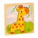 Fridja Toddler Wooden Puzzles Early Developmental STEM Toy for Babies Aged 1-3 Years; Each Puzzle Contains 4-5 Pieces - Giraffe