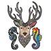 QISIWOLE Puzzle Toys Deer Head Wooden Puzzle Unique Shape Pieces Animal Gift for Adults and Kids Deals