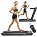 Costway 2-in-1 Folding Treadmill 2.25HP Jogging Machine w/ Dual LED Display Black