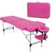 NiamVelo 73-in Aluminium Massage Table Portable Massage Bed Adjustable Face Cradle with Carry Case Maximum Weight 450LB Pink