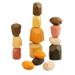 Penkiiy 15pcs Colorful Wood Stone Stacking Game Wooden Lightweight Building Block Set