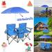 Goorabbit Beach Chair with Canopy Shade Double Camping Chair Beach Chairs for Adults 2 Pack Portable Double Folding Chair w/Removable Umbrella Cooler Bag and Carry Case - Blue