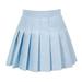 iOPQO skirts for women Women s Fashion High Waist Pleated Mini Skirt Slim Waist Casual Tennis Skirt Skirt Sky Blue XXL