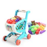 Shopping Cart Supermarket Trolley Push Car Girls Toys Cutting Food Fruit Pretend Play Kids Toy Shopping Basket