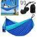 Parachute Hammock for Hiking Lightweight Portable Camping Hammock with 2 Tree Straps for Beach Travel Hiking Backpacking and Backyard Blue & Sky Blue