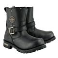 Milwaukee Leather MBM9040 Men s Black 6-inch Classic Engineer Motorcycle Leather Boots with Side Zipper 9.5