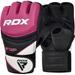 RDX MMA Gloves Grappling Sparring Maya Hide Leather Mixed Martial Arts Kickboxing Muay Thai Training Men Women Half Finger Adjustable Mitts Wrist Support Cage Fighting Combat Punching Bag Workout