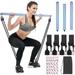 Feisi Sport Adjustable Pilates Bar Kit with 4 Resistance Bands Portable Pilates Bar Stick for Home Workout Adjustable Pilate Bar for Gym Fitness