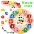 OUSITAID Wooden Shape Color Sorting Clock Toy Early Learning Educational Toy for 1-3 Years Old Toddler Baby Kids Teaching Time Number Blocks Puzzle Stacking Sorter Jigsaw