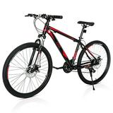 Kmowoo CamPingSurvivals 26 Inch 21 Speed Explorer Red Black Mountain Bike