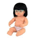 15 in. Baby Doll Asian Girl with Glasses