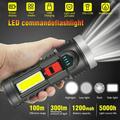 300 Lumens Flashlight USB Charge Tactical Torch Super Bright Tactical Flashlight Zoomable Torch Power Display Lightweight Tactical Flashlights for Hiking Camping Emergency