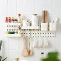 SunMark White Pegboard Wall Shelf Modular Hanging Plastic Peg Boards for Walls Craft Room Ornaments Display Nursery Storage Office Organization Garage Workbench