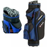 Ram Golf Premium Cart Bag with 14 Way Molded Organizer Divider Top Black/Blue